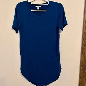 DAILY RITUAL Tunic Length Tee, Teal, Buttery Soft, Size Small